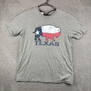 Red Dirt Hat Co Mens Texas Buffalo Graphic T-Shirt Heather Gray XL